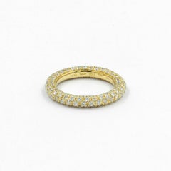 Or jaune 18 carats Anneau classique et éternel Pavè GARAVELLI