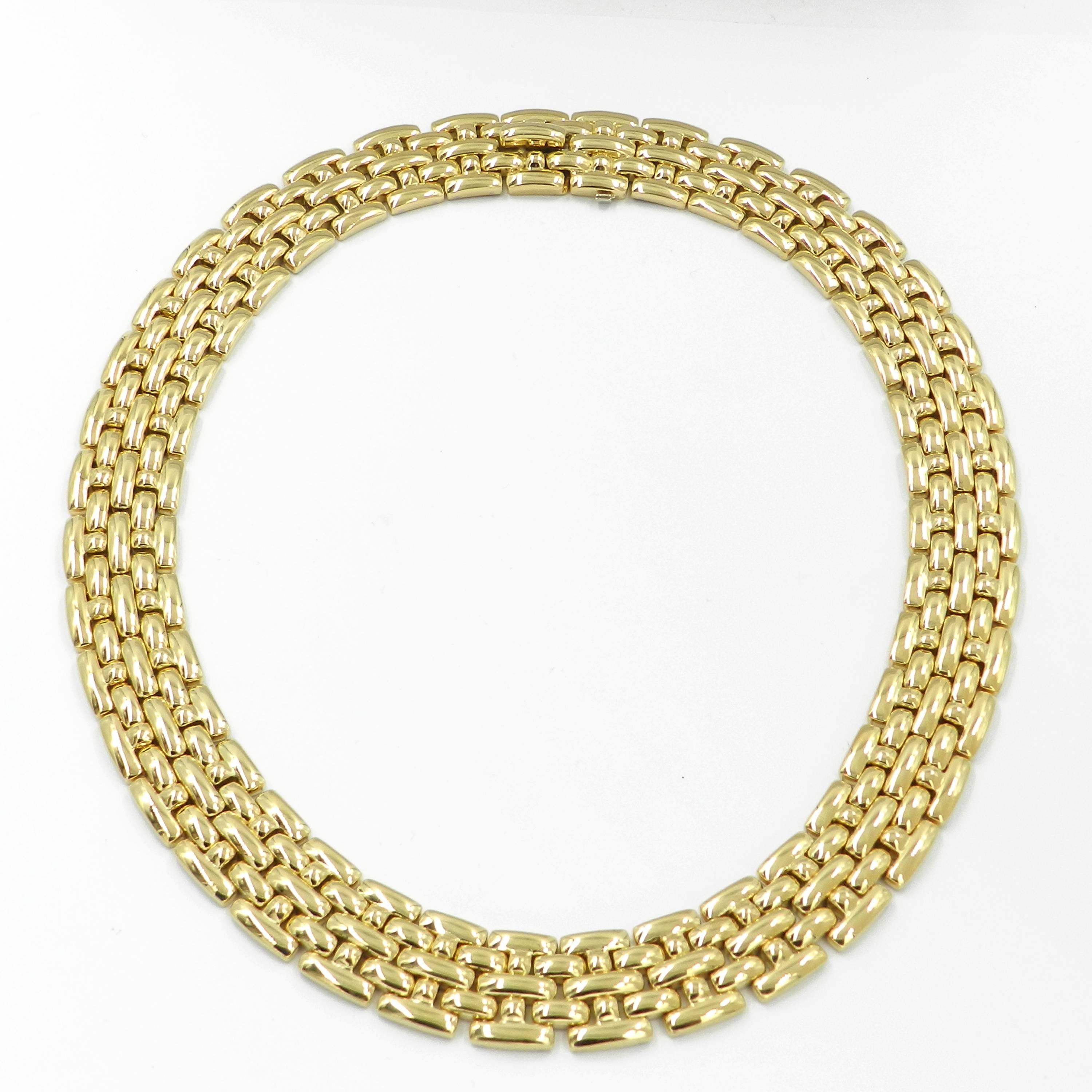 Modern 18 Karat Yellow Gold Garavelli Link Necklace