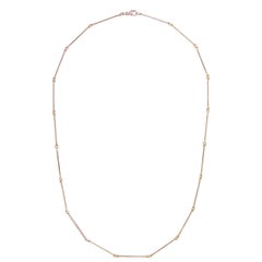 Minka, 18k Yellow Gold Bar Chain Necklace with Diamond Set Bar