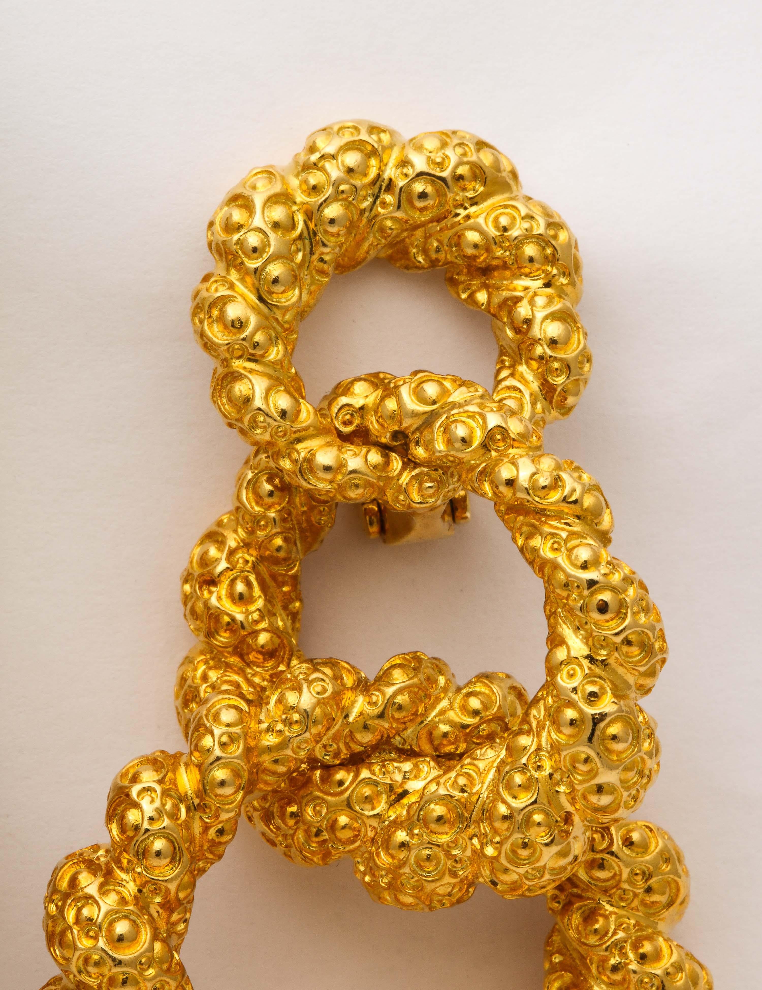18 Karat Yellow Gold Graduated Triple Hoop Clip-On Earrings 2
