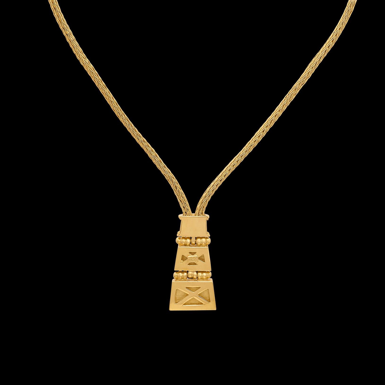 Collier grec en or jaune 18 carats Pour femmes en vente
