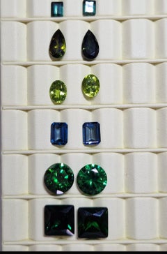 18kt Yellow Gold Green Cascade Tourmaline Peridot London Blue Earrings