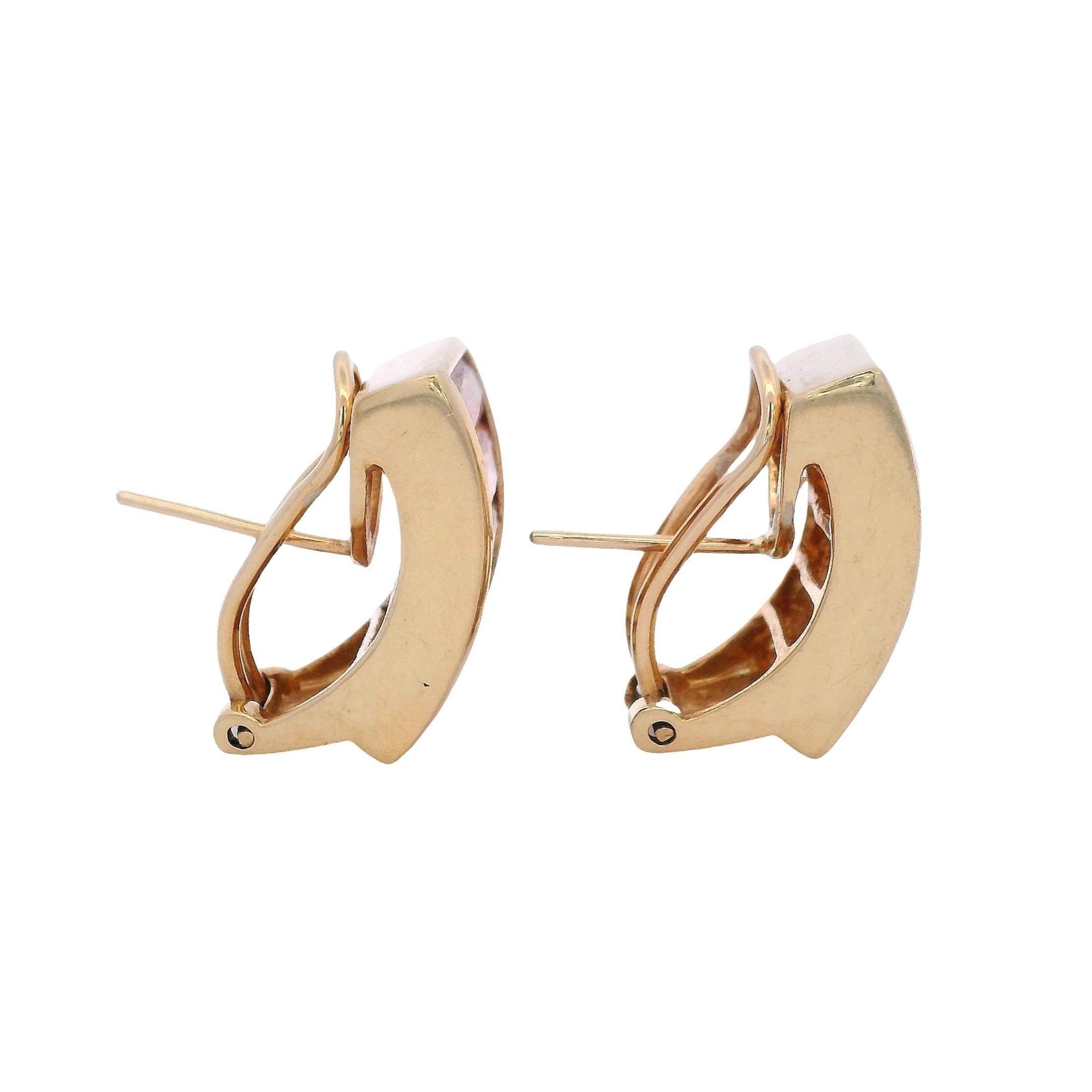 Taille française Boucles d'oreilles en or jaune 18kt avec des citrines de taille française en vente