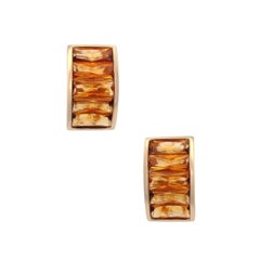 Boucles d'oreilles en or jaune 18kt avec des citrines de taille française