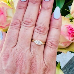 18kt Yellow Gold Horizontal Set Marquise Diamond Ring