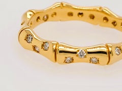 18kt Yellow Gold Horse Bit Diamond Eternity Stackable Ring