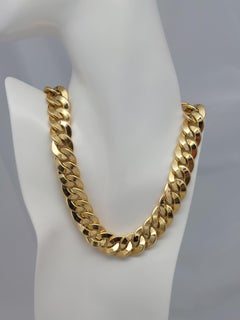 18KT Yellow Gold Italian Curb Link Necklace