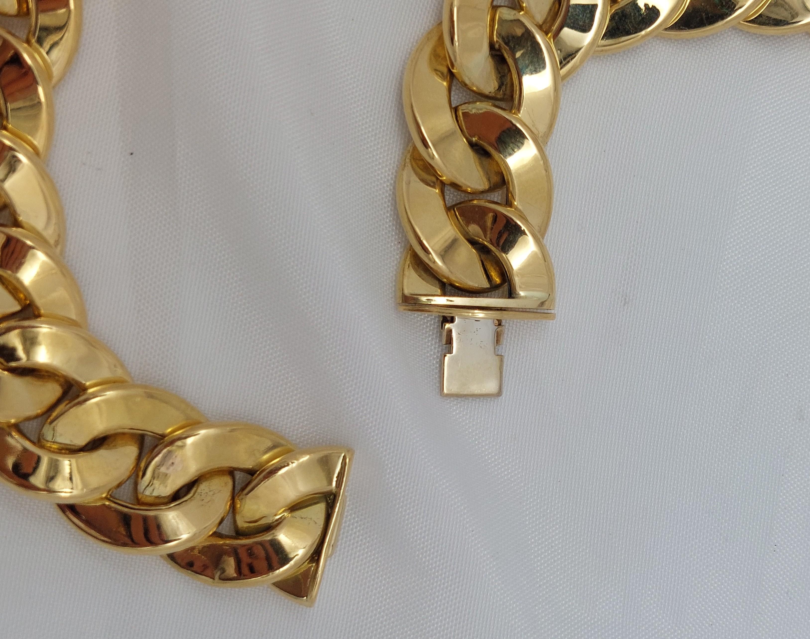 Moderno Collana A Link in oro giallo 18KT in vendita