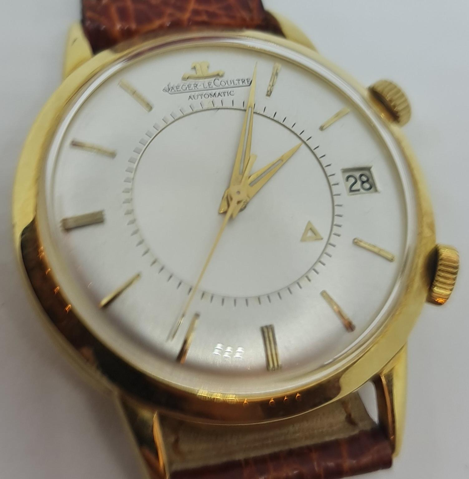 Artisan 18kt Yellow Gold Jaeger Le Coultre Memovox Watch in Perfect Condition, Cal K825