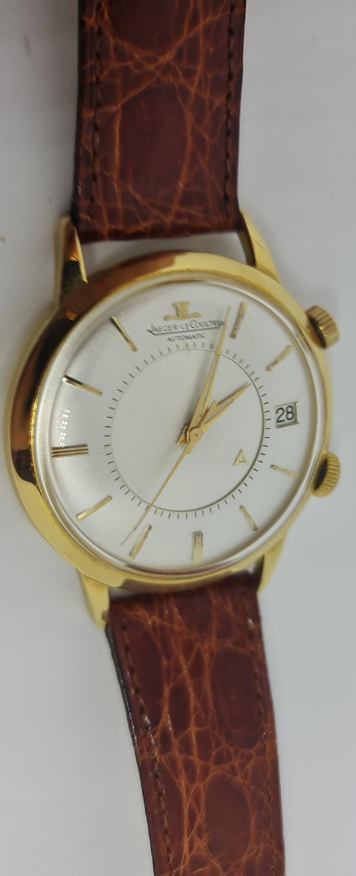 18kt Yellow Gold Jaeger Le Coultre Memovox Watch in Perfect Condition, Cal K825 1