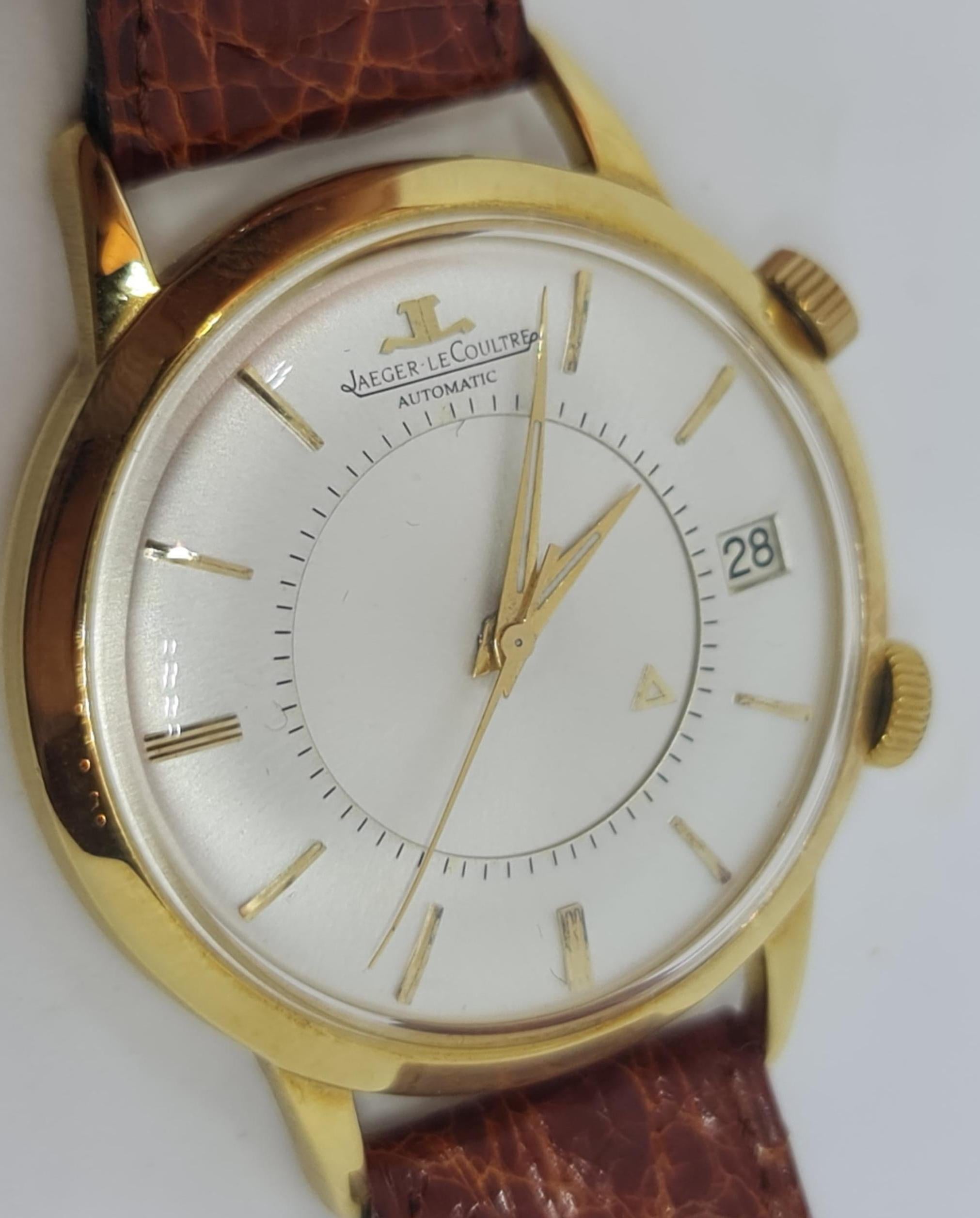 18kt Yellow Gold Jaeger Le Coultre Memovox Watch in Perfect Condition, Cal K825 2