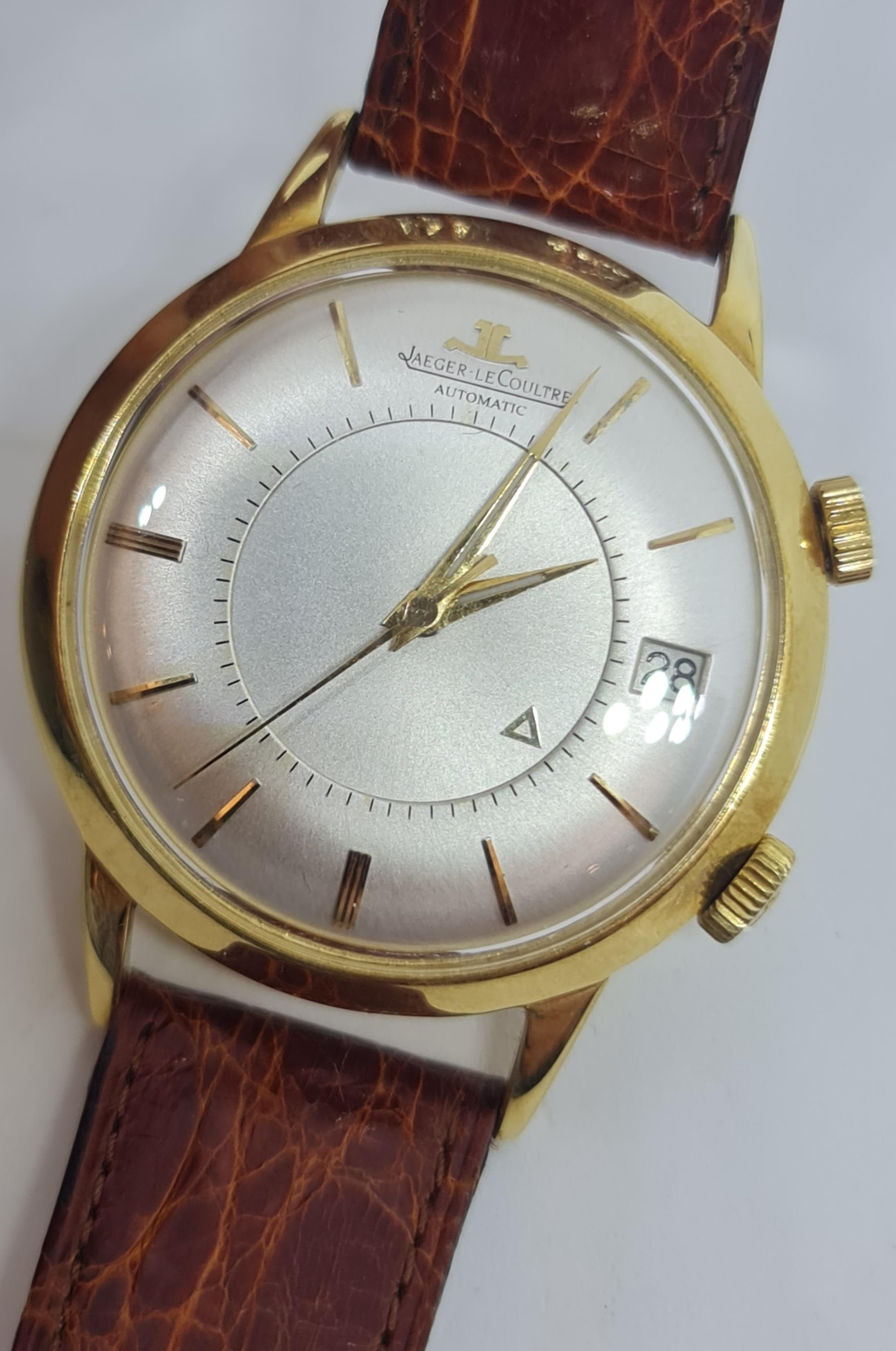 18kt Yellow Gold Jaeger Le Coultre Memovox Watch in Perfect Condition, Cal K825 3