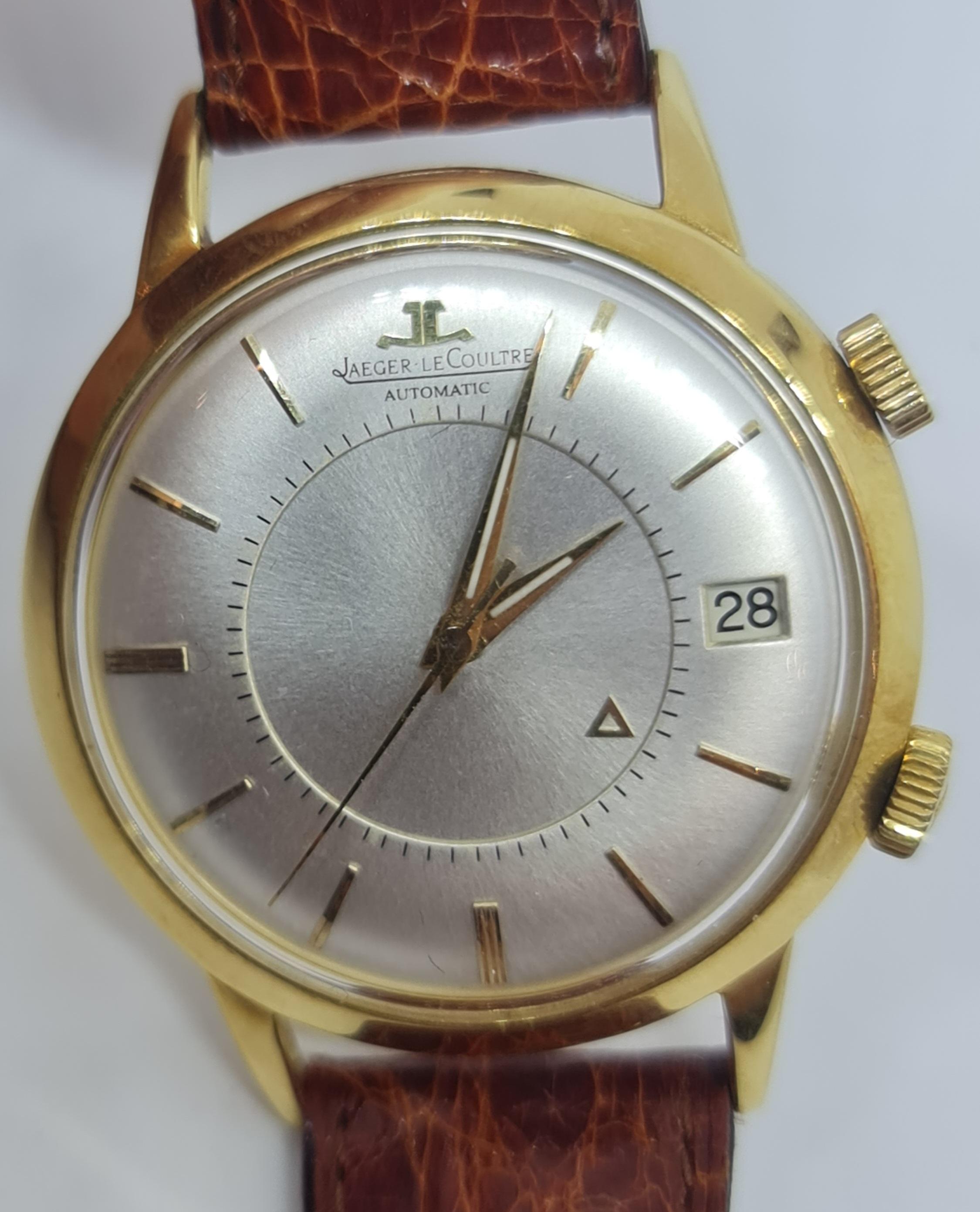 18kt Yellow Gold Jaeger Le Coultre Memovox Watch in Perfect Condition, Cal K825 4