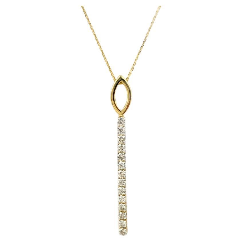 18KT Yellow Gold Lariat Drip Diamond Necklace