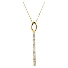 18KT Yellow Gold Lariat Drip Diamond Necklace