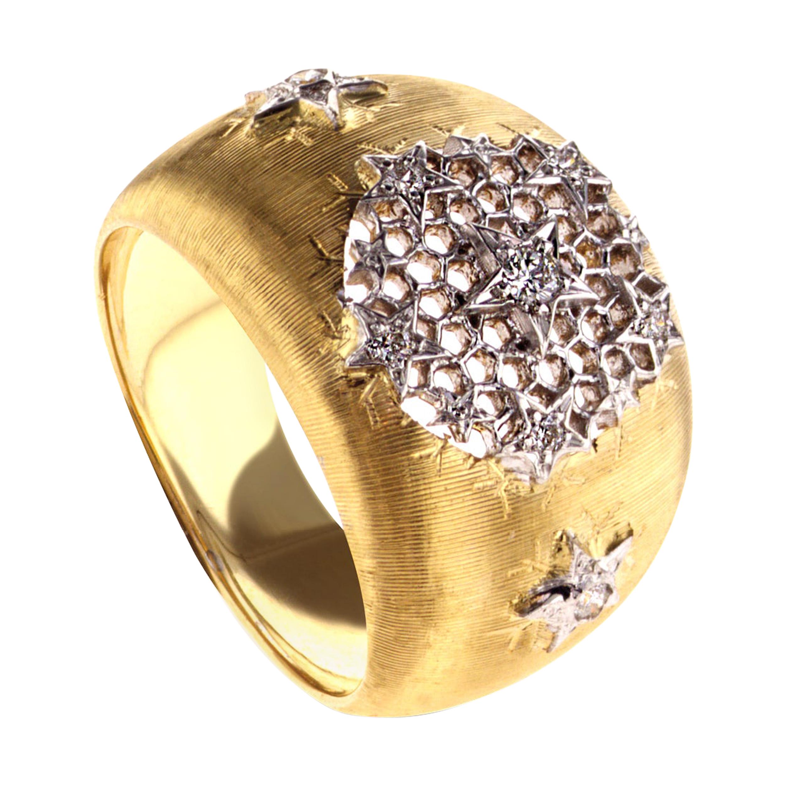 18Kt Yellow Gold Diamond Ginevra Band Ring