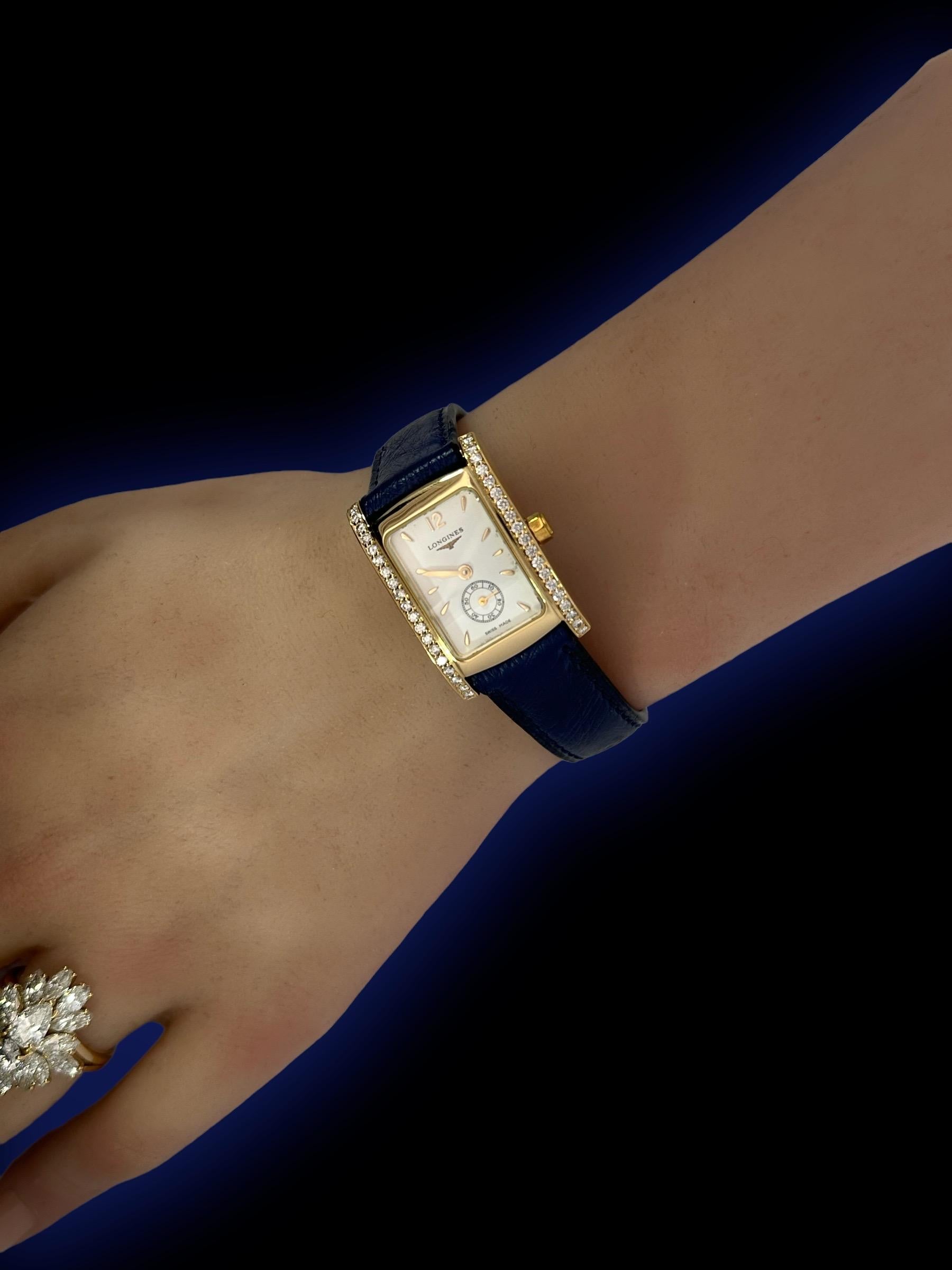 18kt Yellow Gold Longines Dolce Vita Ladies Wrist Watch with Diamonds 10