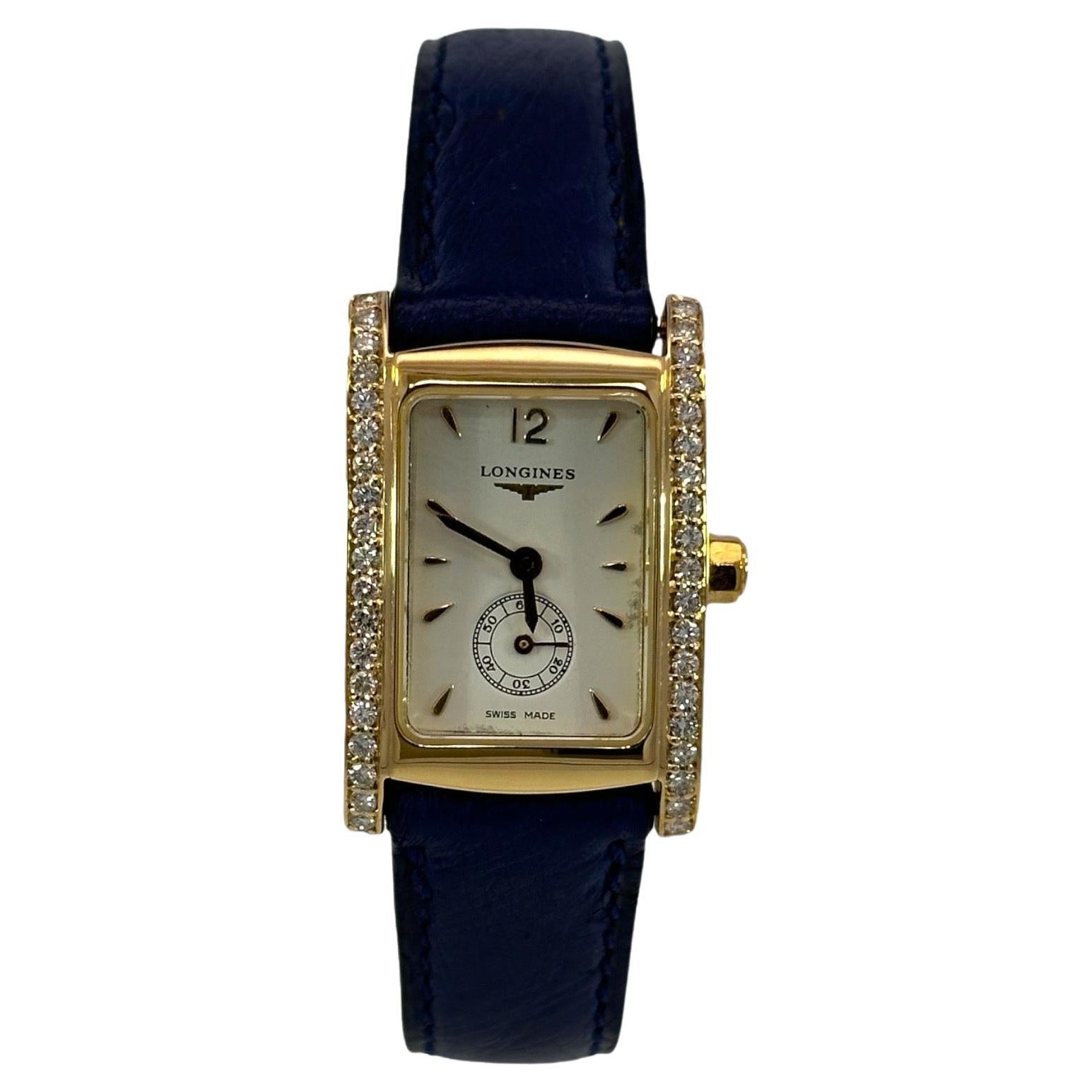 18kt Yellow Gold Longines Dolce Vita Ladies Wrist Watch with Diamonds