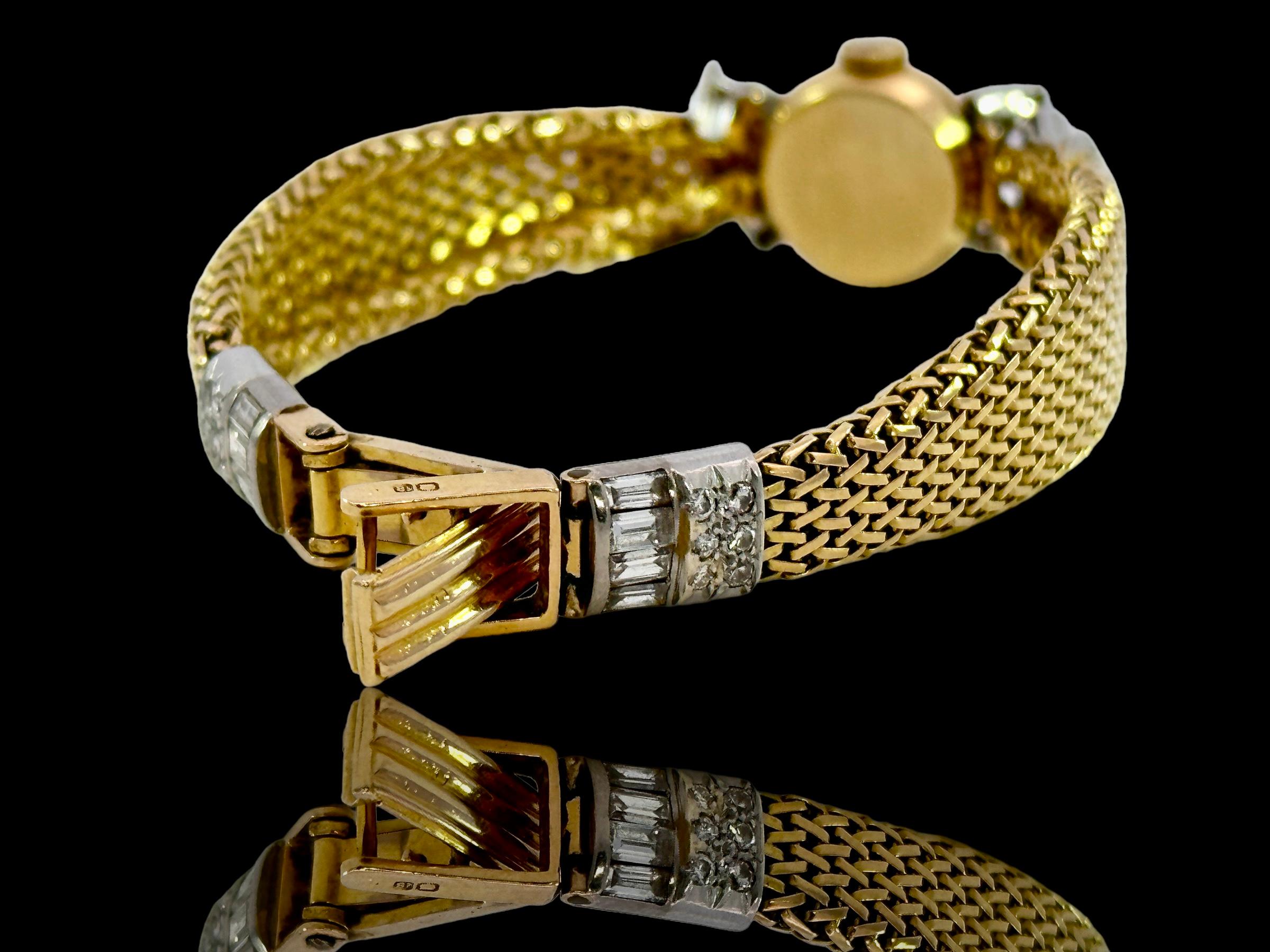 18Kt Yellow Gold Longines Lady Dress Watch with Diamonds 3