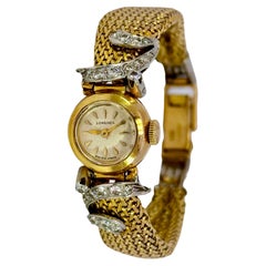 18Kt Yellow Gold Longines Lady Dress Watch with Diamonds