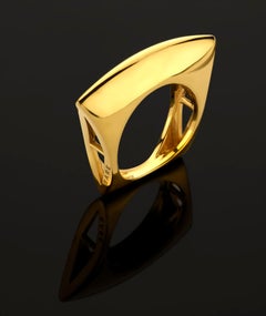 18 Karat Yellow Gold Lotus Ring