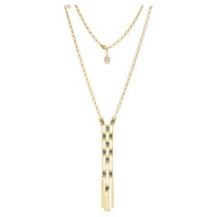 18kt Yellow Gold Mesh Chain Necklace with Moonstone Marquise Cabochon