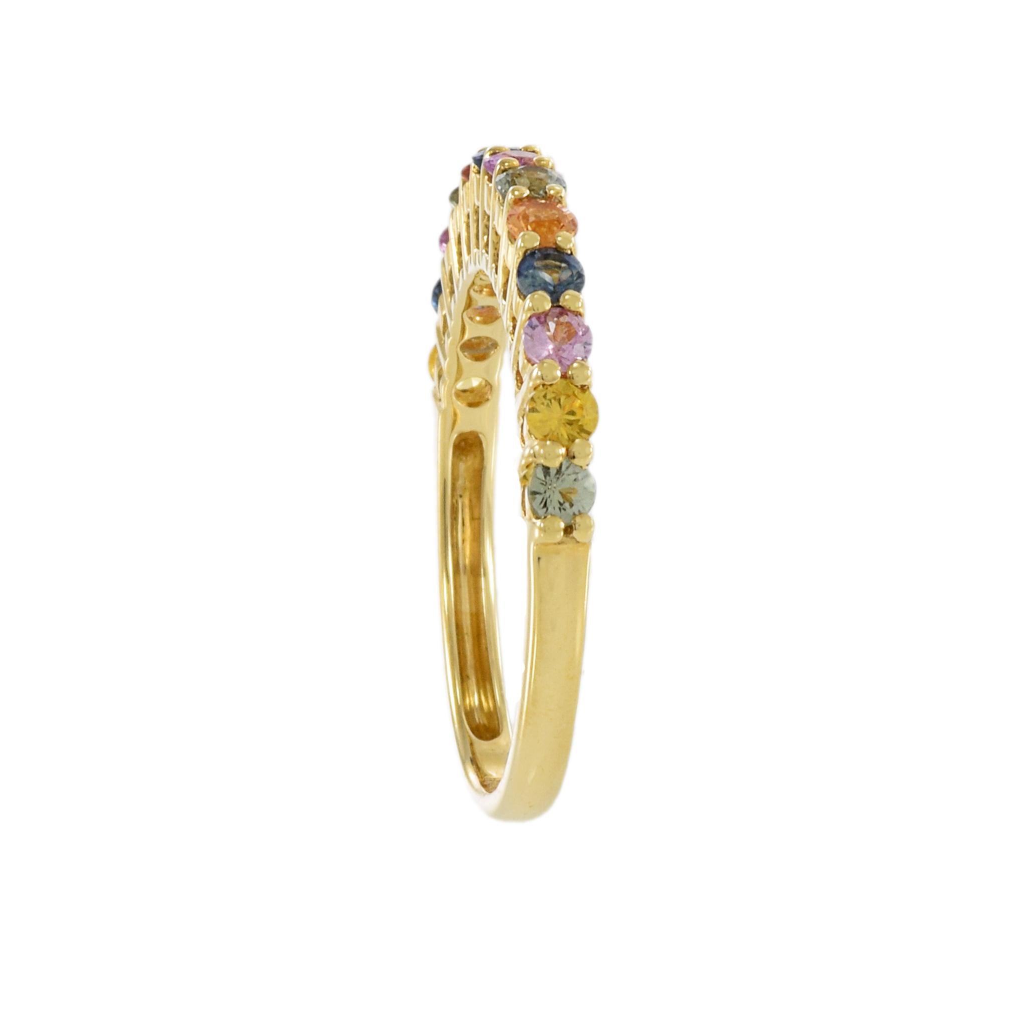 Fascia con zaffiro multicolore in oro giallo 18KT In condizioni Nuovo in vendita a New York, NY