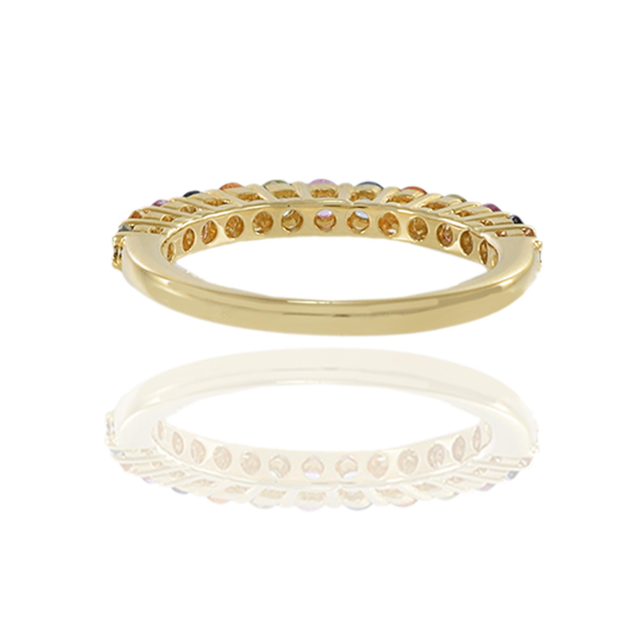 Fascia con zaffiro multicolore in oro giallo 18KT in vendita 2