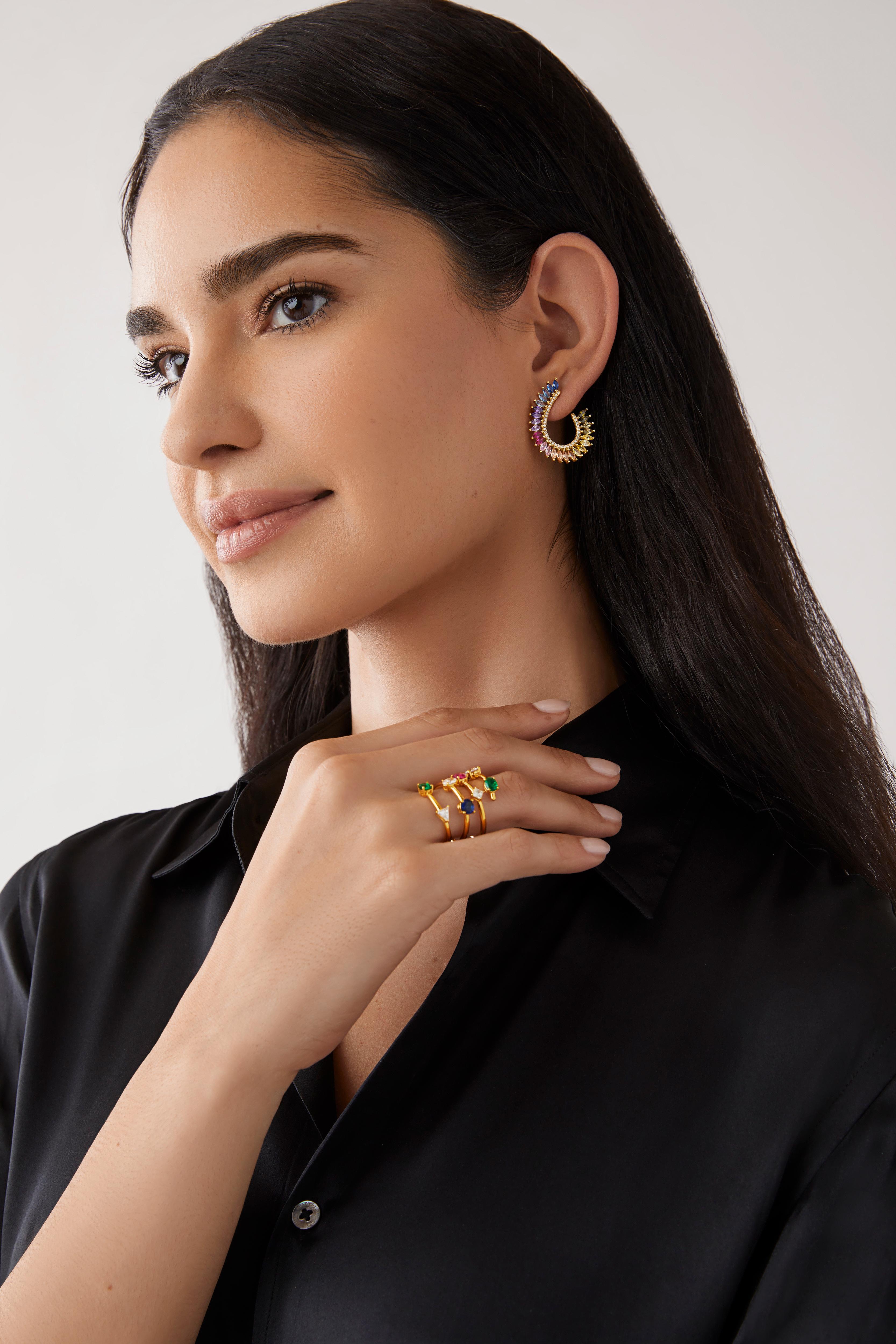For Sale:  Amina Sorel 18kt Yellow Gold Multi-Gemstone Rainbow 'Aura'  Ring  3
