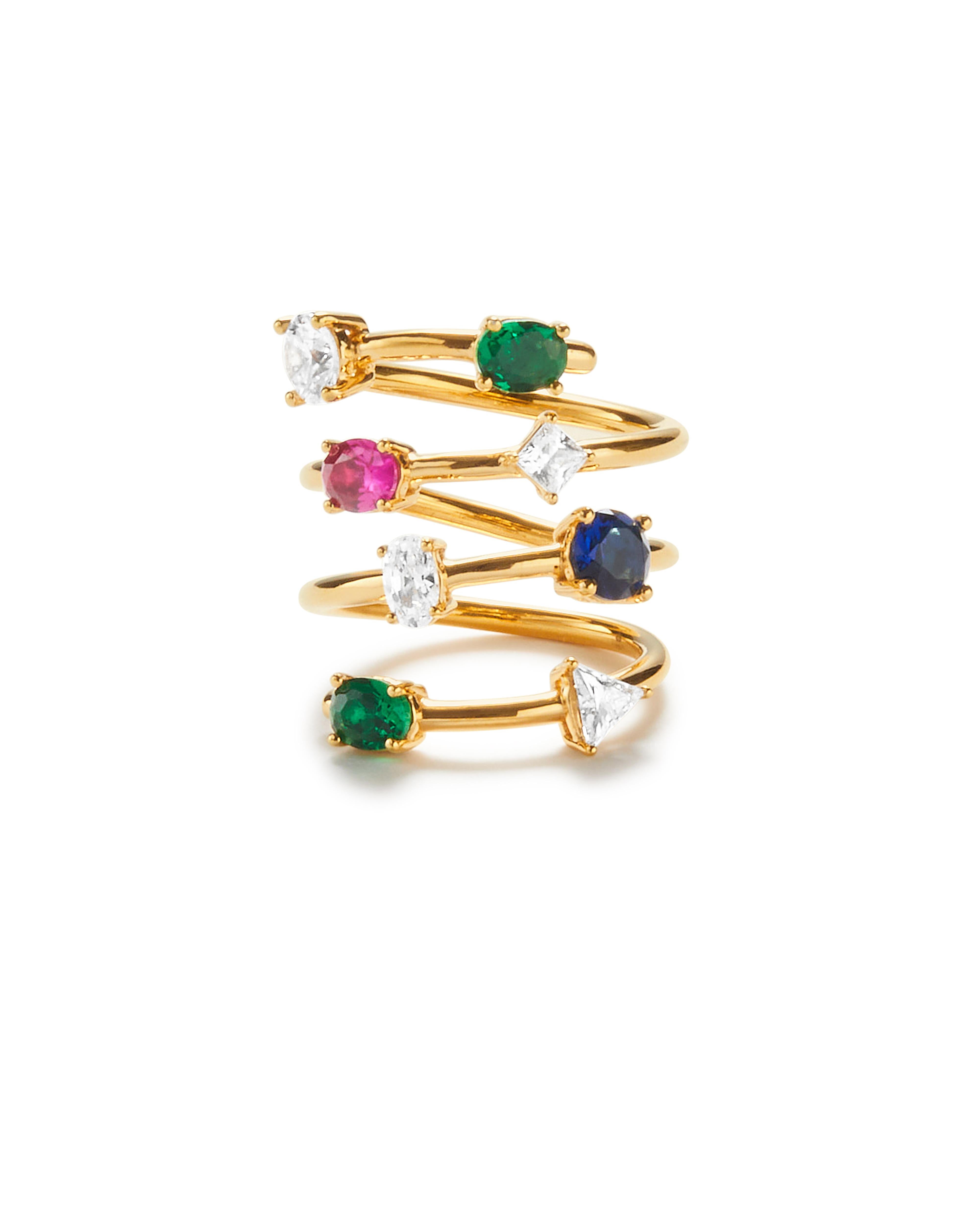For Sale:  Amina Sorel 18kt Yellow Gold Multi-Gemstone Rainbow 'Aura'  Ring  5
