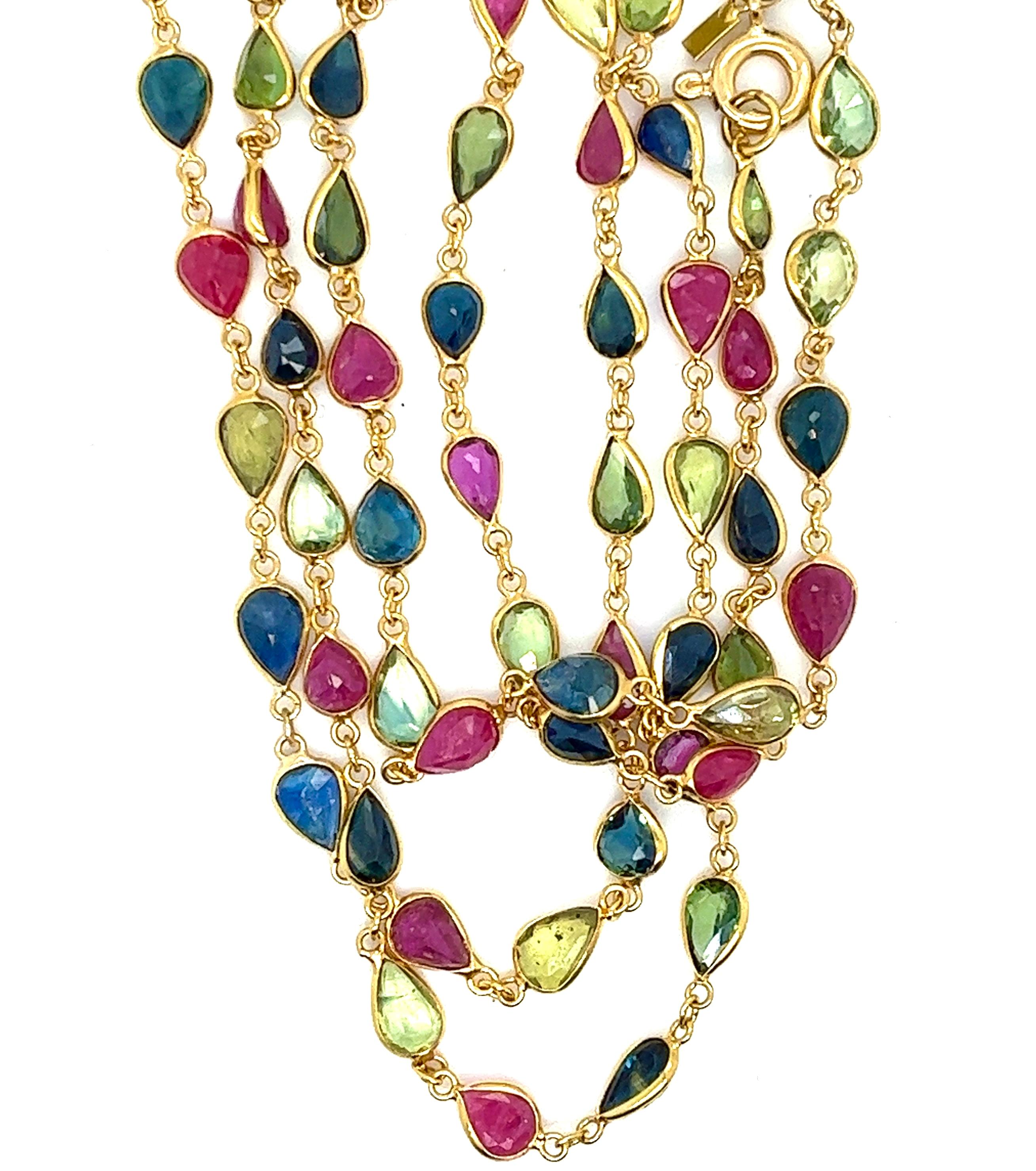 multi color stone necklace