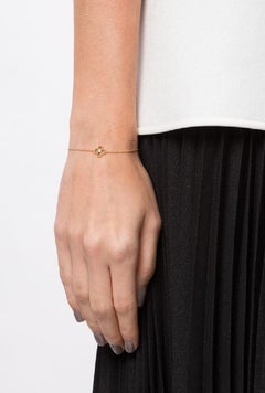 18 Karat Yellow Gold Mye Clover Beading Diamond Bracelet