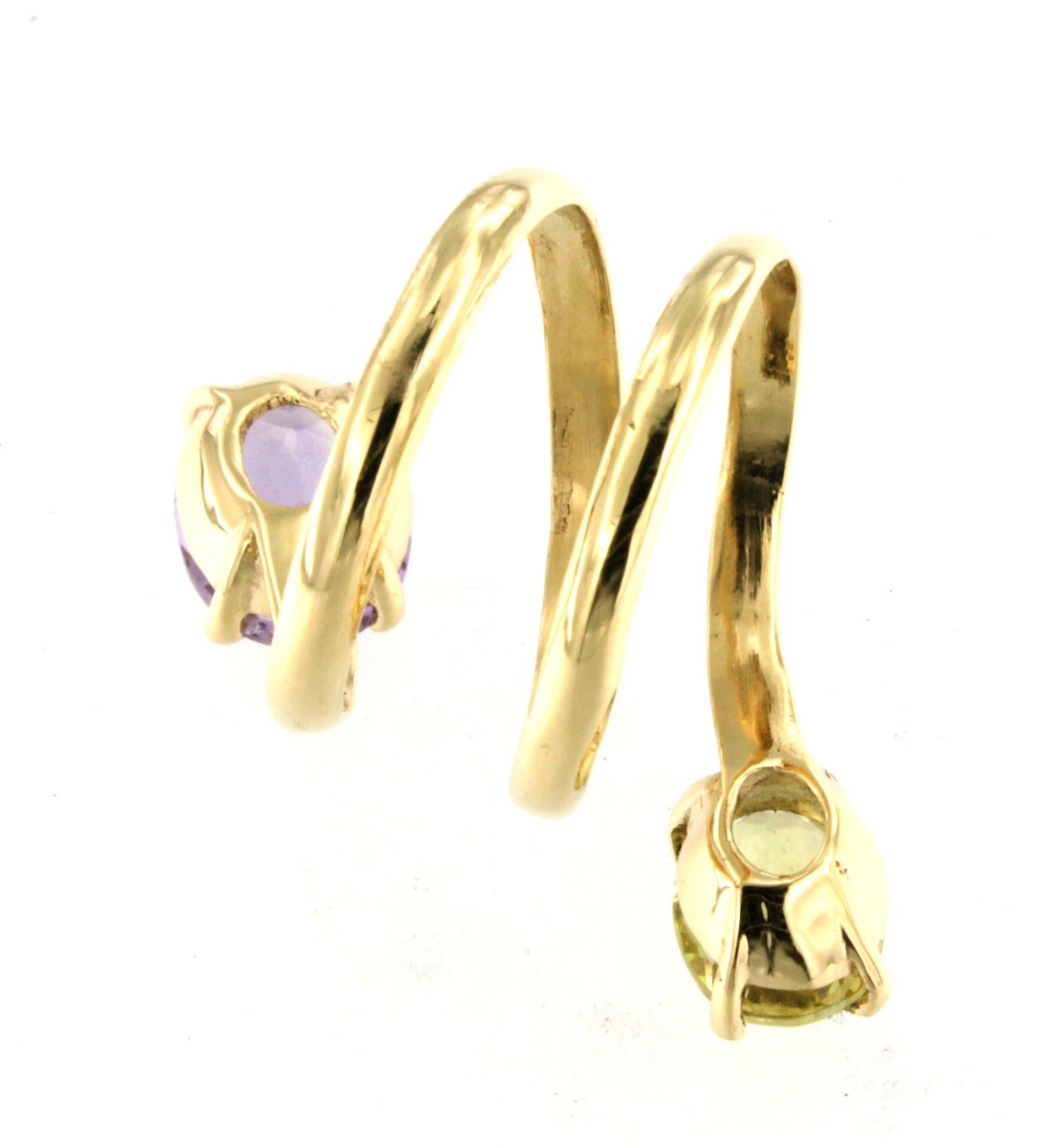 Anillo Contemporáneo de Cóctel Elegante de Oro Amarillo de 18 Kt con Piedras Naturales en Nuevo estado para la venta en GALLARATE, IT