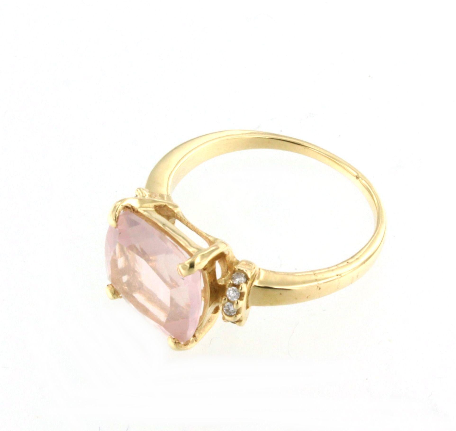 Bague cocktail à la mode élégante en or jaune 18 carats avec pierres naturelles et diamants blancs Neuf - En vente à GALLARATE, IT