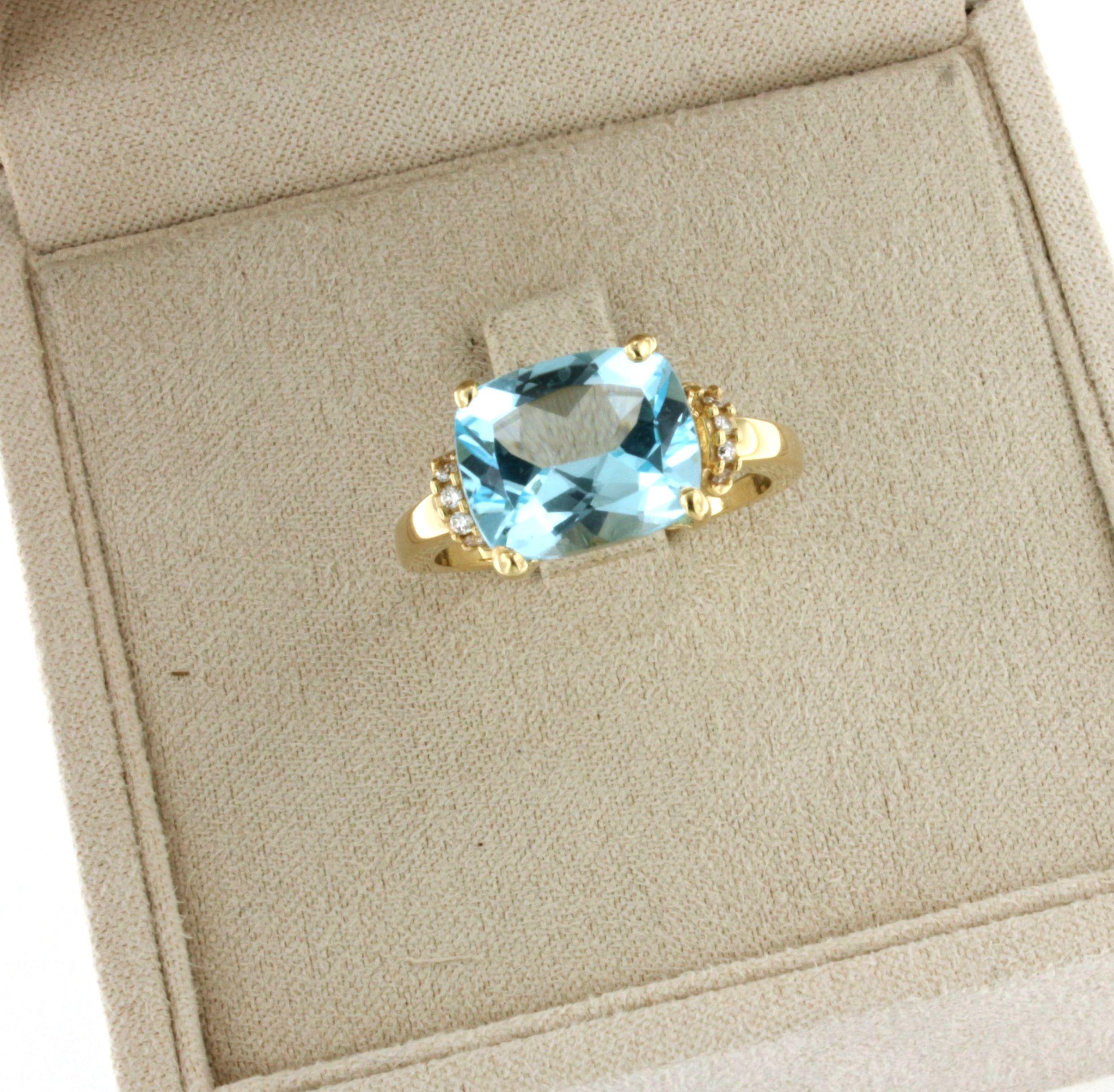 18Kt Oro Amarillo Piedras Naturales Diamante Blanco Moda Elegante Anillo de Cóctel en venta 2