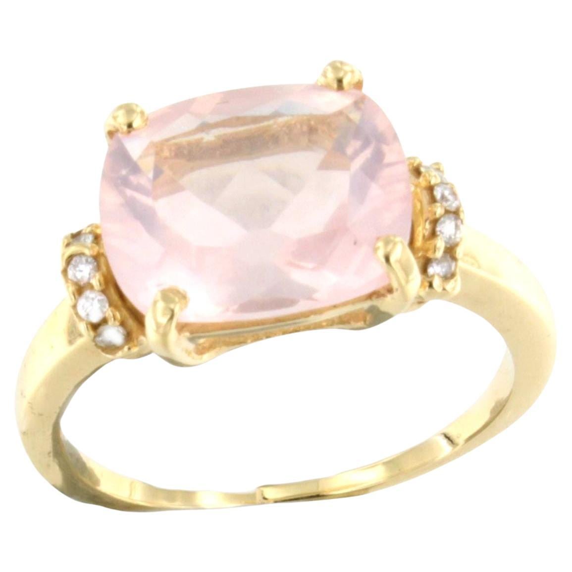 18 Karat Gelbgold Natürliche Steine Weißer Diamant Mode Eleganter Cocktail Ring