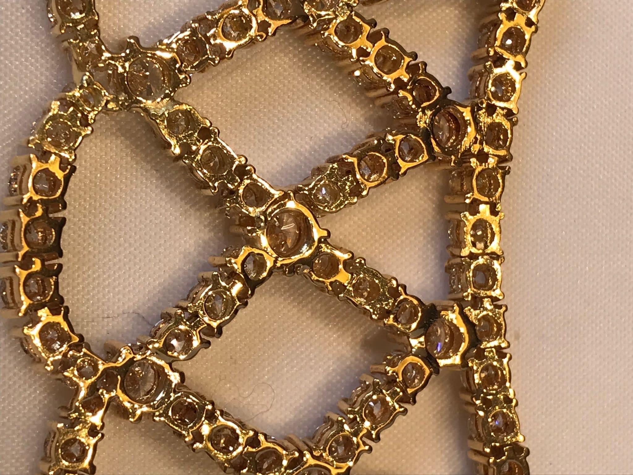 Belle Époque 18KT Yellow Gold Necklace and 51.45 Ct. Brilliant-Cut Diamonds For Sale