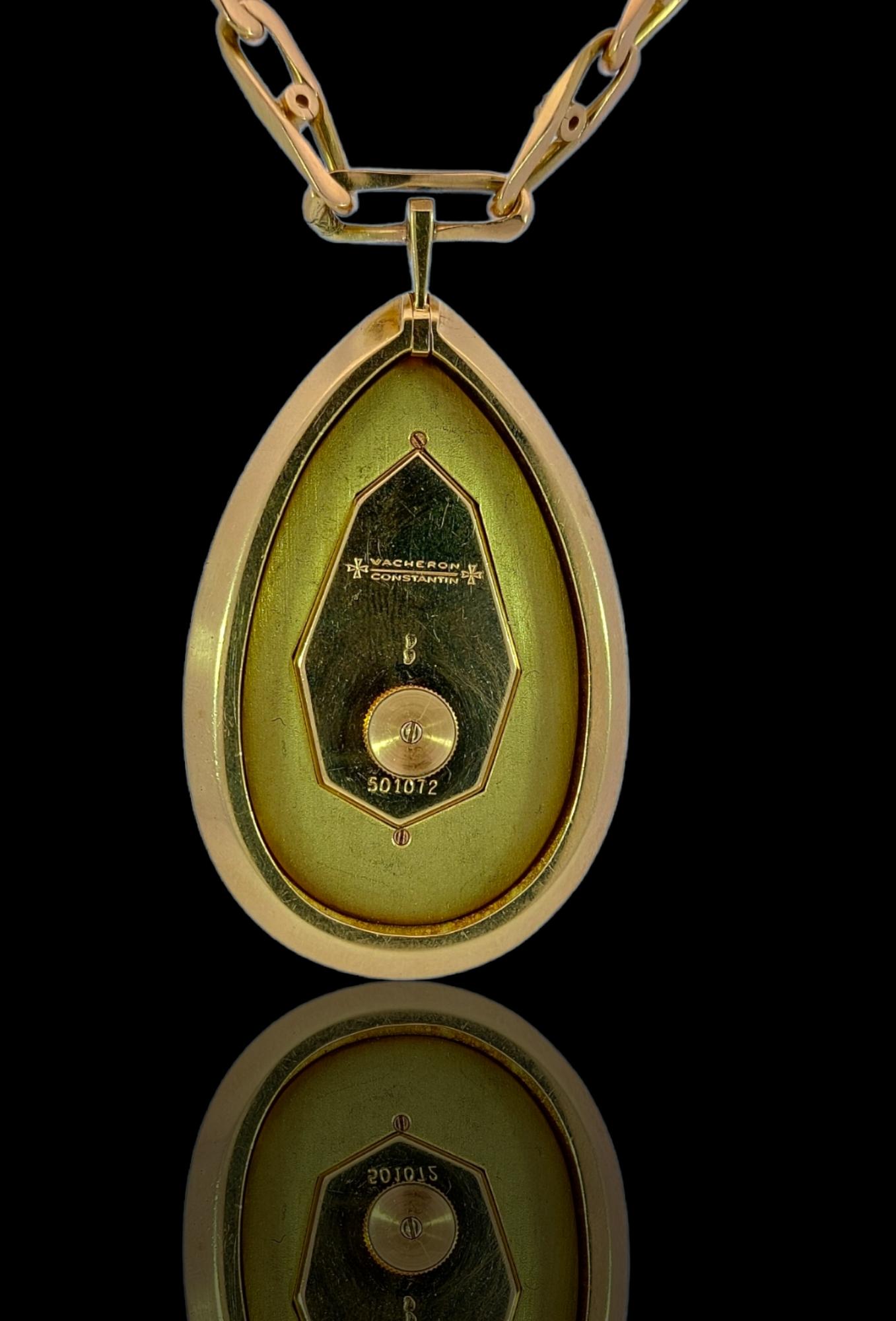 18 Karat Gelbgold Halskette/Anhänger Vacheron Constantin Uhr Einzigartiges Stück im Angebot 4