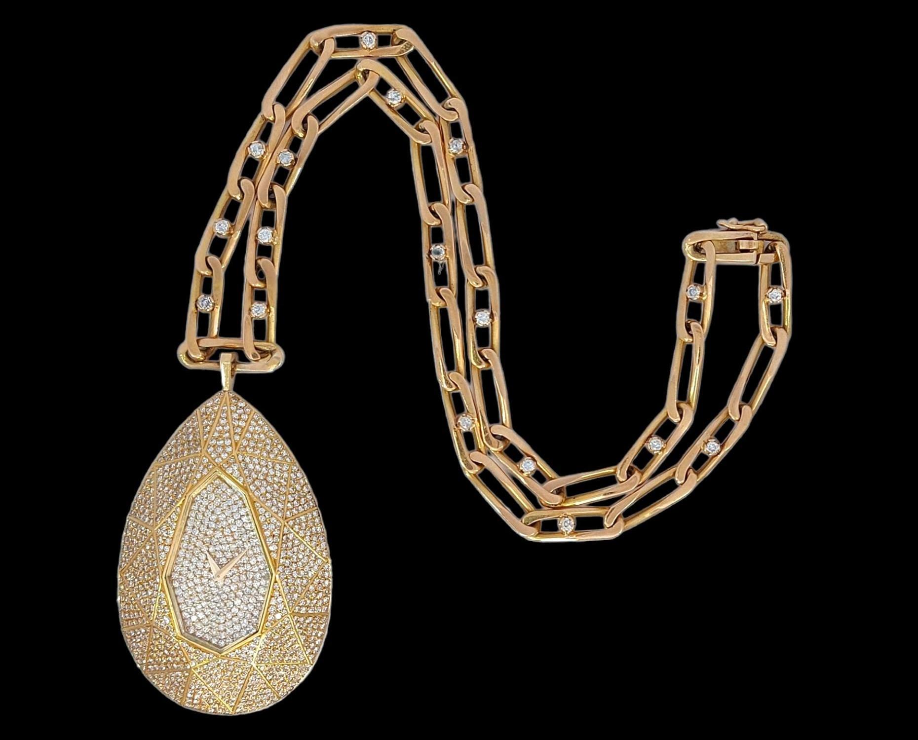 18 Karat Gelbgold Halskette/Anhänger Vacheron Constantin Uhr Einzigartiges Stück im Angebot 2