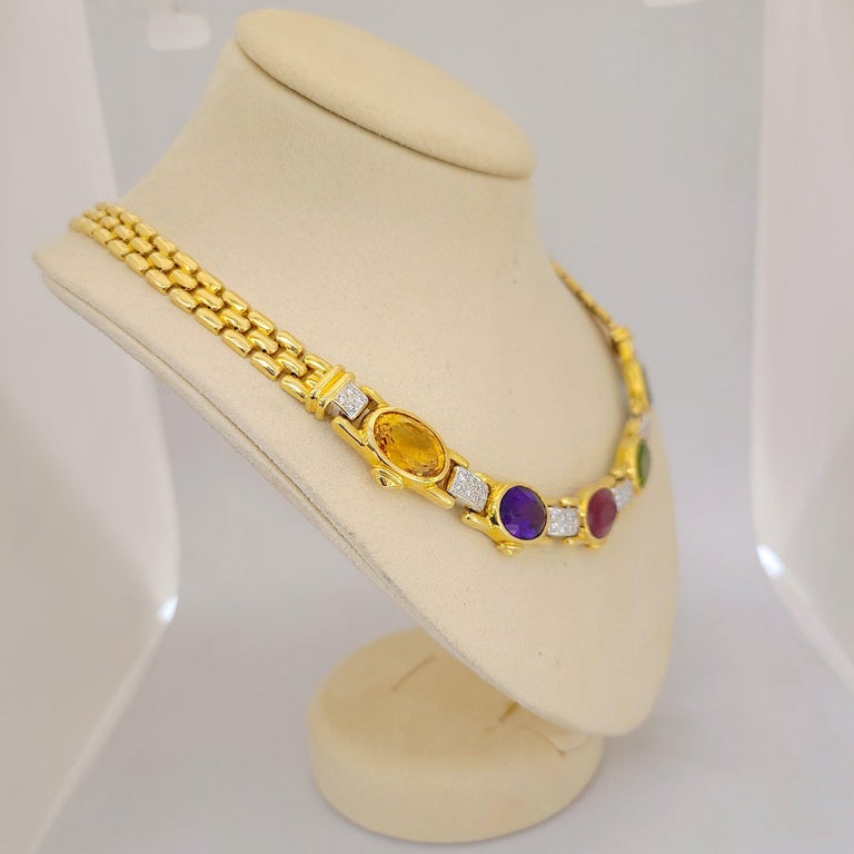 Precious stone gold necklace Clearance