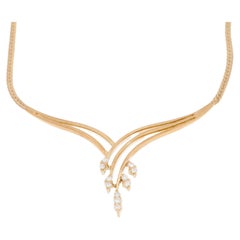 Vintage 18kt Yellow Gold Necklace with Diamonds