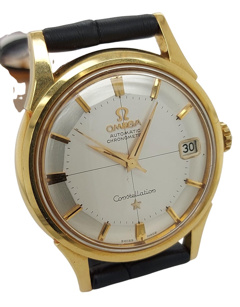 18kt Yellow Gold Omega Constellation Chronometer, Pie Pan Dial Watch