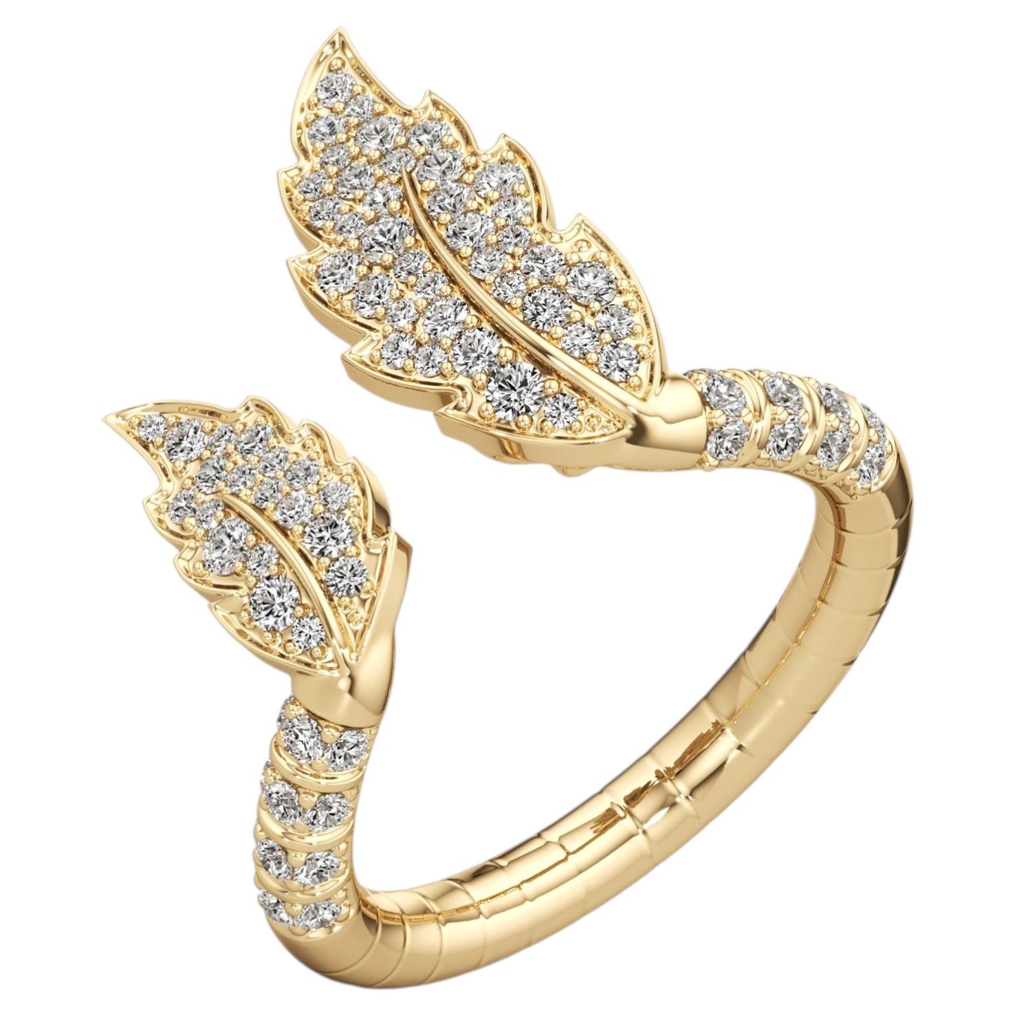 18kt Yellow Gold Open-Front Ring, Florere By Renu Oberoi