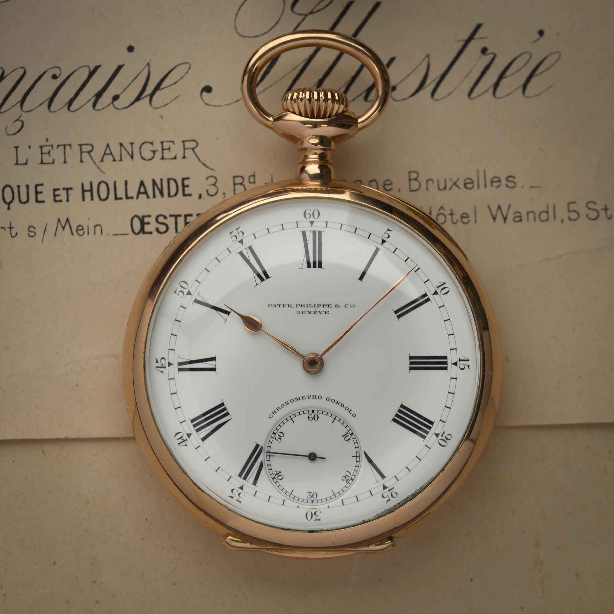Offene Taschenuhr aus 18kt Gelbgold 'Chronometro Gondolo', CIRCA um 1900 im Angebot 7