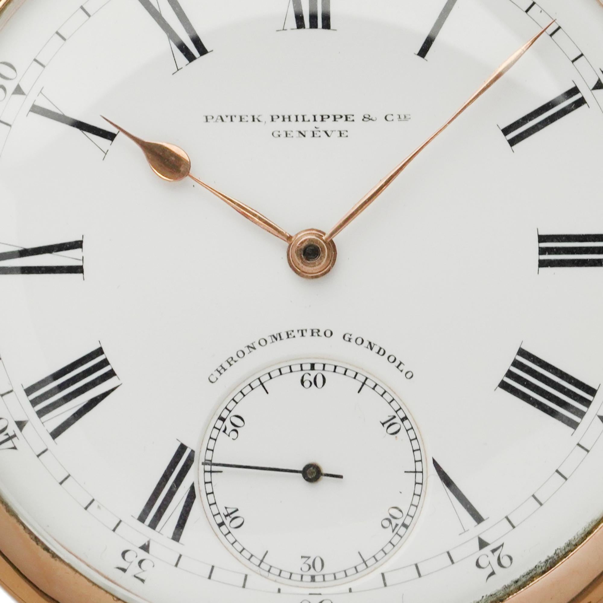 Offene Taschenuhr aus 18kt Gelbgold 'Chronometro Gondolo', CIRCA um 1900 für Damen oder Herren im Angebot