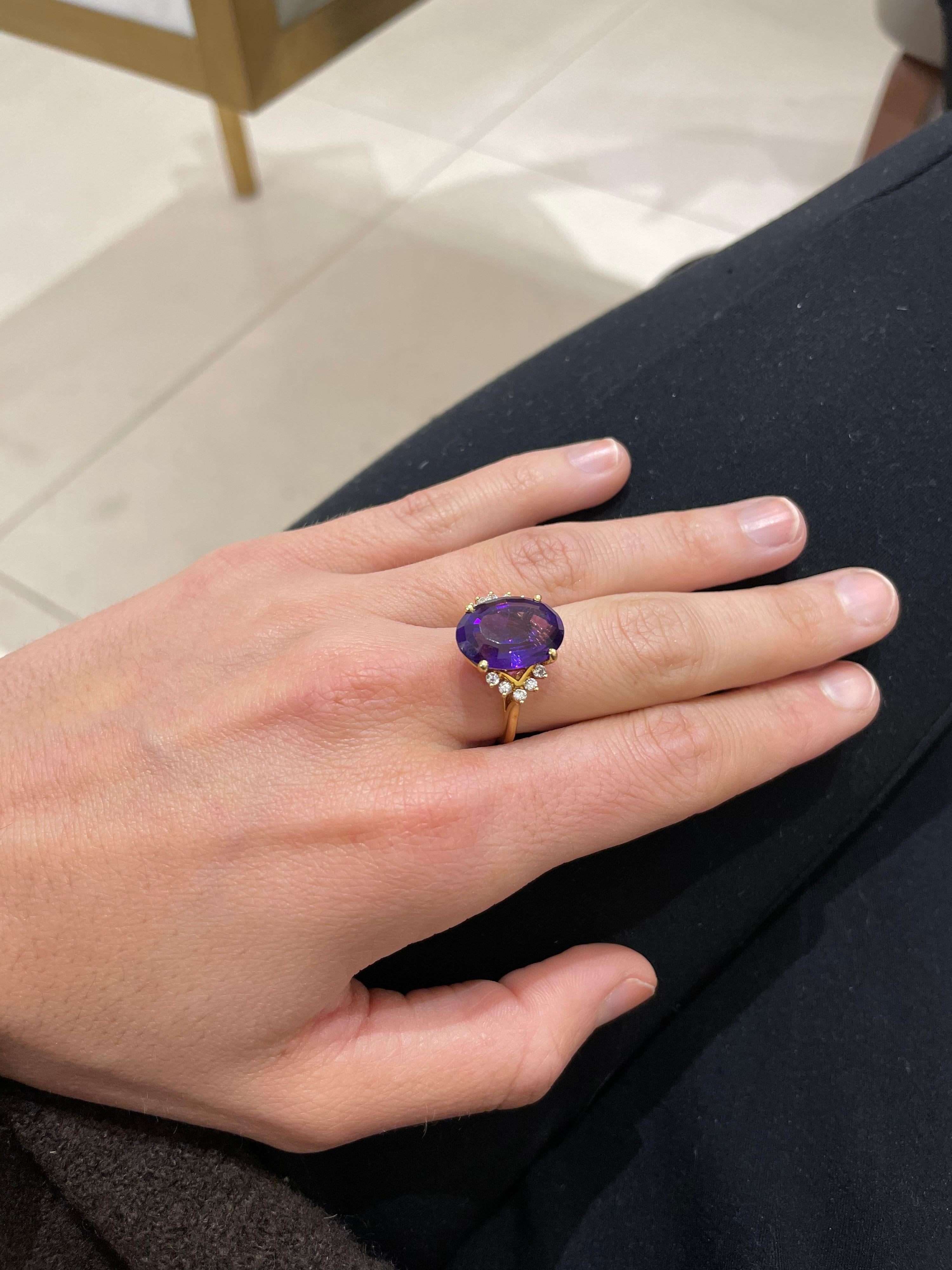 oval amethyst ring with diamonds