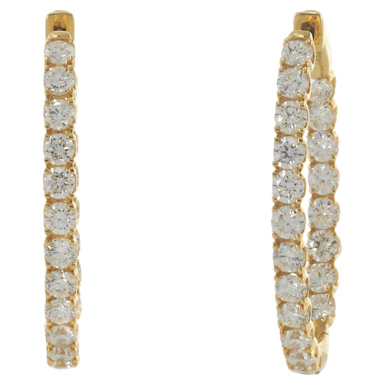 18KT Gelbgold Oval Inside-Out Diamant Ohrringe - 3.34CT-TW im Angebot