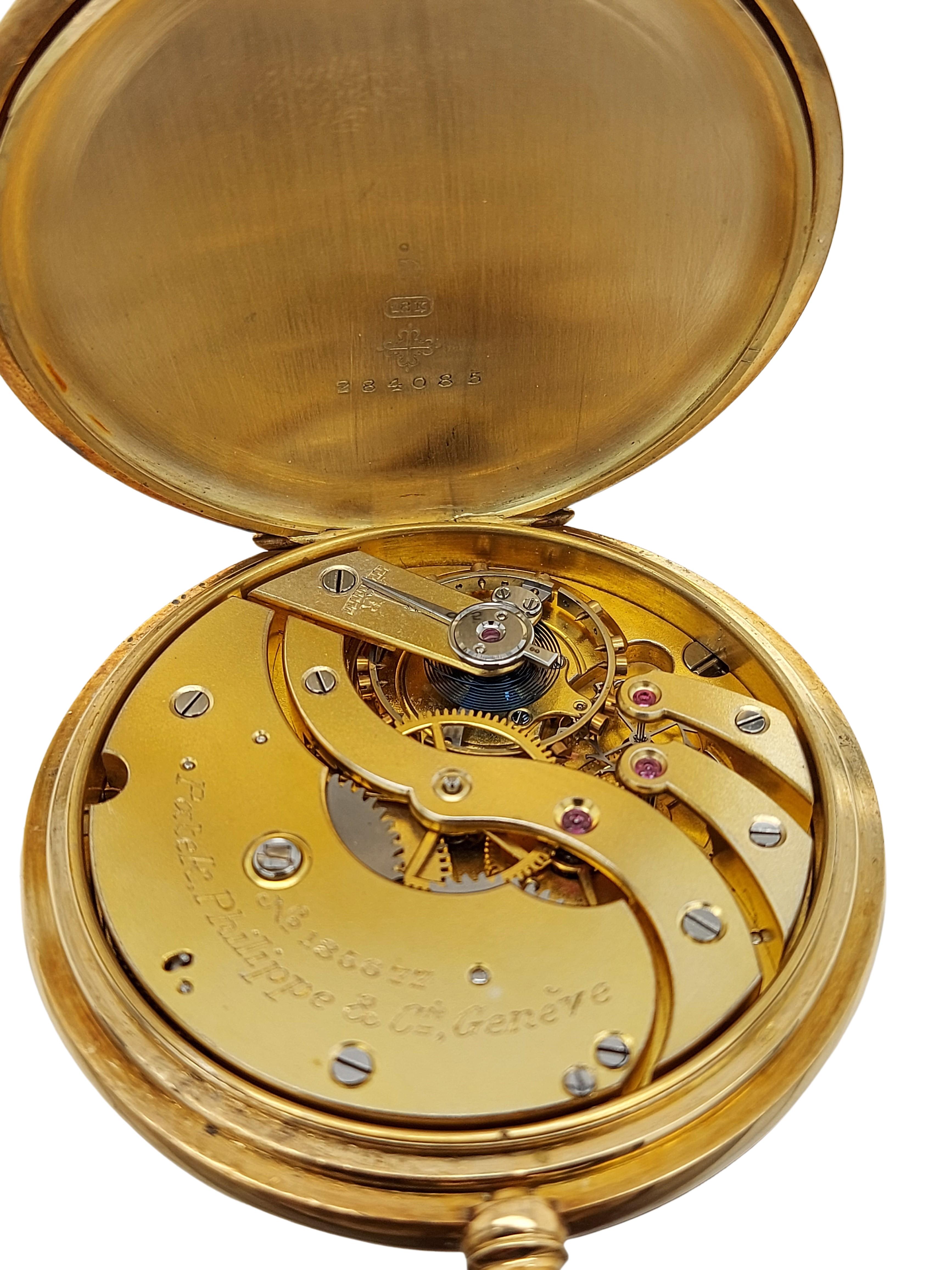 18kt Yellow Gold Patek Philippe & Cie Savonette / Hunter Case Pocket Watch In Excellent Condition In Antwerp, BE