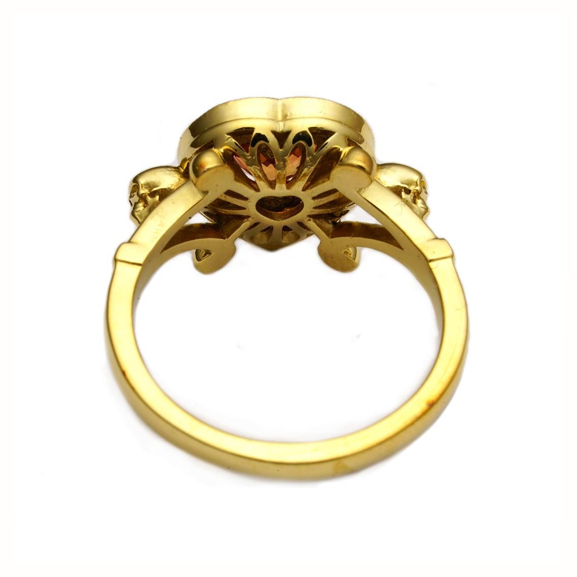 Baroque William Llewellyn Griffiths Peach Sapphire and Yellow Diamond Lavish Amour Ring