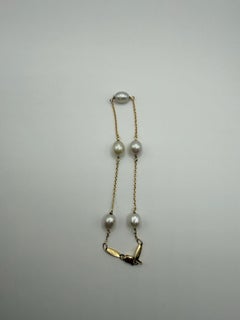 18KT yellow gold pearl bracelet freshwater pearl bracelet